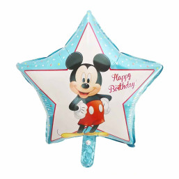 Foil Balloon - Star - Mickey, Happy Birthday
